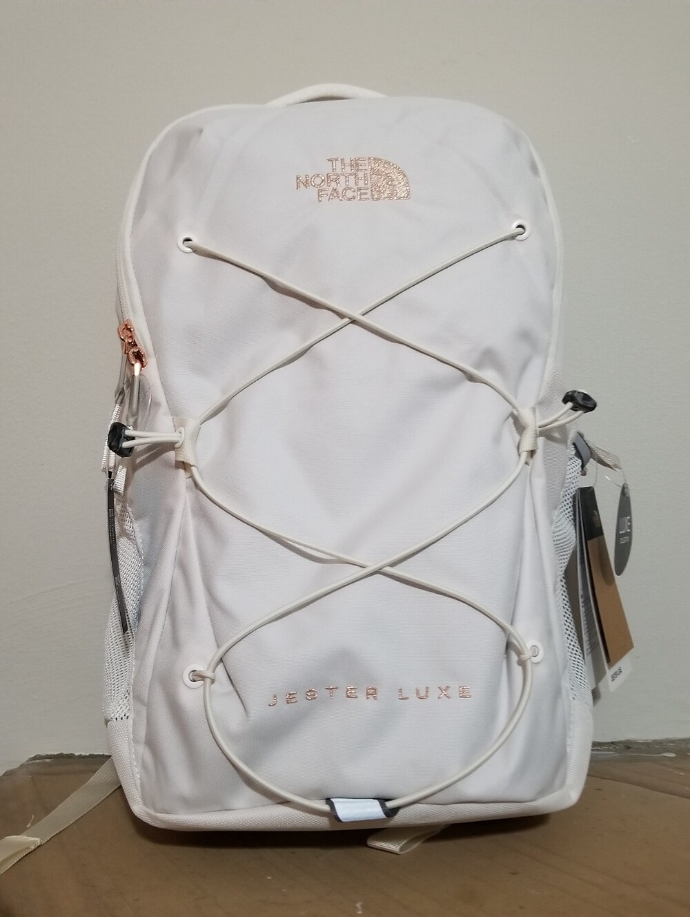 NEW! The North Face Jester Luxe Backpack in Light Cream with Rose Gold NWT - Picture 7 of 10